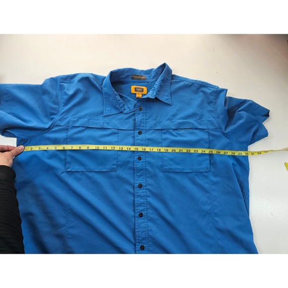 Foundry 3XL performance Vented Fishing Shirt EUC vivid blue short sleeve ^ - Picture 5 of 6